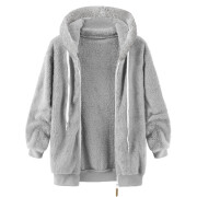 Womens-Winter-Fleece-Jacket-Hooded-Zipper-Sherpa-Coat-Grey-2