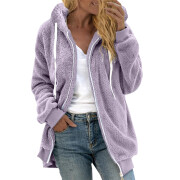 Womens-Winter-Fleece-Jacket-Hooded-Zipper-Sherpa-Coat-Purple-1