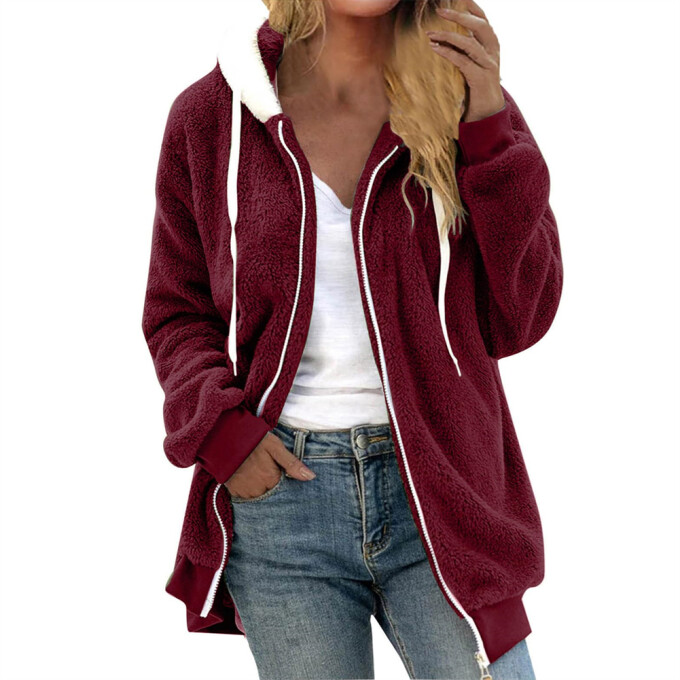 Womens-Winter-Fleece-Jacket-Hooded-Zipper-Sherpa-Coat-Winered-1.jpg