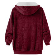 Womens-Winter-Fleece-Jacket-Hooded-Zipper-Sherpa-Coat-Winered-4