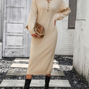 Womens-2023-Fall-Knit-Sweater-Maxi-Dress-Long-Sleeve-Button-V-Neck-Sweater-Long-Dress-Apricot-5