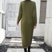 Womens-2023-Fall-Knit-Sweater-Maxi-Dress-Long-Sleeve-Button-V-Neck-Sweater-Long-Dress-Green-2