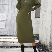 Womens-2023-Fall-Knit-Sweater-Maxi-Dress-Long-Sleeve-Button-V-Neck-Sweater-Long-Dress-Green-7