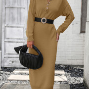 Womens-2023-Fall-Knit-Sweater-Maxi-Dress-Long-Sleeve-Button-V-Neck-Sweater-Long-Dress-Khaki-4