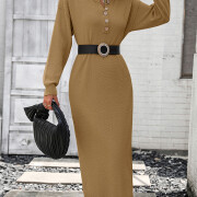 Womens-2023-Fall-Knit-Sweater-Maxi-Dress-Long-Sleeve-Button-V-Neck-Sweater-Long-Dress-Khaki-6