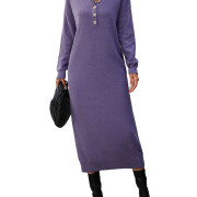 Womens-2023-Fall-Knit-Sweater-Maxi-Dress-Long-Sleeve-Button-V-Neck-Sweater-Long-Dress-Purple-1