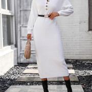 Womens-2023-Fall-Knit-Sweater-Maxi-Dress-Long-Sleeve-Button-V-Neck-Sweater-Long-Dress-White-3