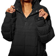 Womens-Winter-Pullover-Puffer-Jacket-Black-1