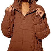 Womens-Winter-Pullover-Puffer-Jacket-Brown-1