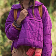 Womens-Winter-Pullover-Puffer-Jacket-Purple-4