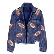 Womens-Cropped-Corduroy-Jacket-Football-Sequin-Blue-5