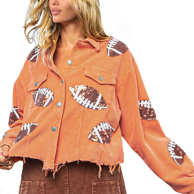 Womens-Cropped-Corduroy-Jacket-Football-Sequin-Orange-4.jpg