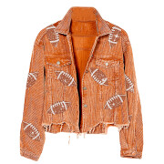 Womens-Cropped-Corduroy-Jacket-Football-Sequin-Orange-5