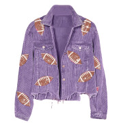 Womens-Cropped-Corduroy-Jacket-Football-Sequin-Purple-3