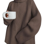 Womens-Winter-Turtleneck-Sweater-Brown-1