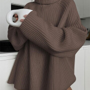 Womens-Winter-Turtleneck-Sweater-Brown-2