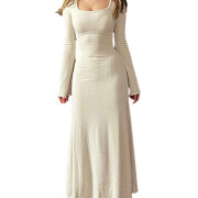 Womens-Ribbed-Knit-Maxi-Dress-Apricot-1