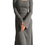 Womens-Ribbed-Knit-Maxi-Dress-Grey-1