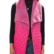 Womens-Fleece-Vest-Sherpa-Sleeveless-Jacket-Rosered-1