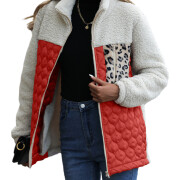 Womens-Winter-Fleece-Jacket-Fuzzy-Sherpa-Quilted-Jacket-Red-1