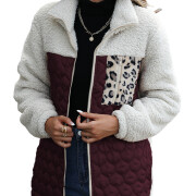 Womens-Winter-Fleece-Jacket-Fuzzy-Sherpa-Quilted-Jacket-Winered-1