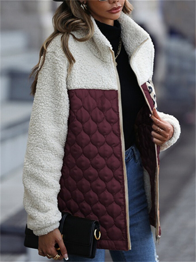 Womens-Winter-Fleece-Jacket-Fuzzy-Sherpa-Quilted-Jacket-Winered-3.jpg