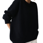 Womens-Crew-Neck-Knit-Sweater-Black-3