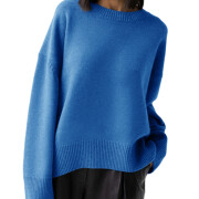 Womens-Crew-Neck-Knit-Sweater-Blue-1