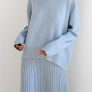 Womens-Crew-Neck-Knit-Sweater-Lightblue-3