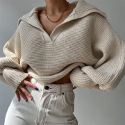 Womens-Fall-Cropped-Lapel-Collar-Sweater-Apricot-3