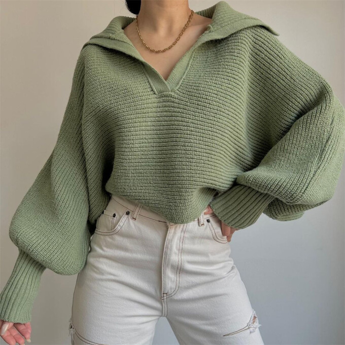 Womens-Fall-Cropped-Lapel-Collar-Sweater-Green-3.jpg