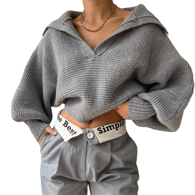 Womens-Fall-Cropped-Lapel-Collar-Sweater-Grey-1.jpg