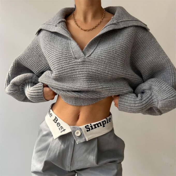 Womens-Fall-Cropped-Lapel-Collar-Sweater-Grey-2.jpg