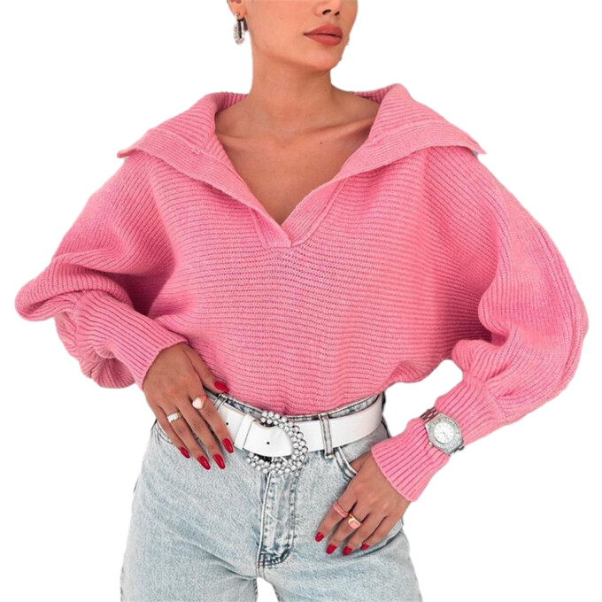 Womens-Fall-Cropped-Lapel-Collar-Sweater-Pink-1.jpg