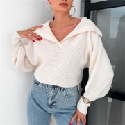 Womens-Fall-Cropped-Lapel-Collar-Sweater-White-4