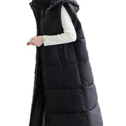 Womens-Long-Hooded-Puffer-Vest-Black-1