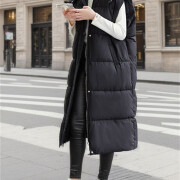 Womens-Long-Hooded-Puffer-Vest-Black-4