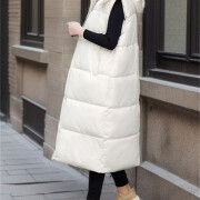 Womens-Long-Hooded-Puffer-Vest-White-3