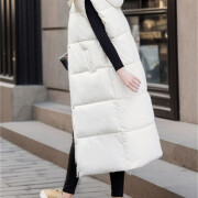 Womens-Long-Hooded-Puffer-Vest-White-5