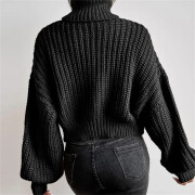 Womens-Turtleneck-Cropped-Sweater-Black-2