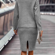 Womens-Fall-2-Piece-Sweater-Skirt-Set-Grey-2