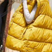 Womens-Oversized-Puffer-Vest-Yellow-2