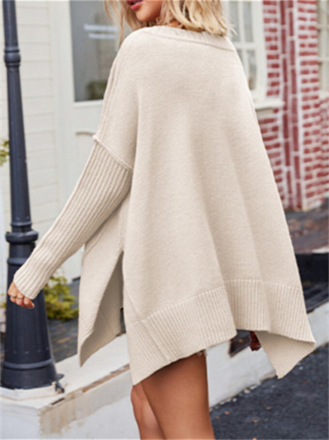 Womens-V-Neck-Oversized-Sweater-Apricot-2.jpg