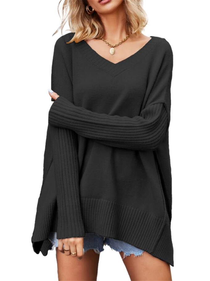 Womens-V-Neck-Oversized-Sweater-Black-1.jpg