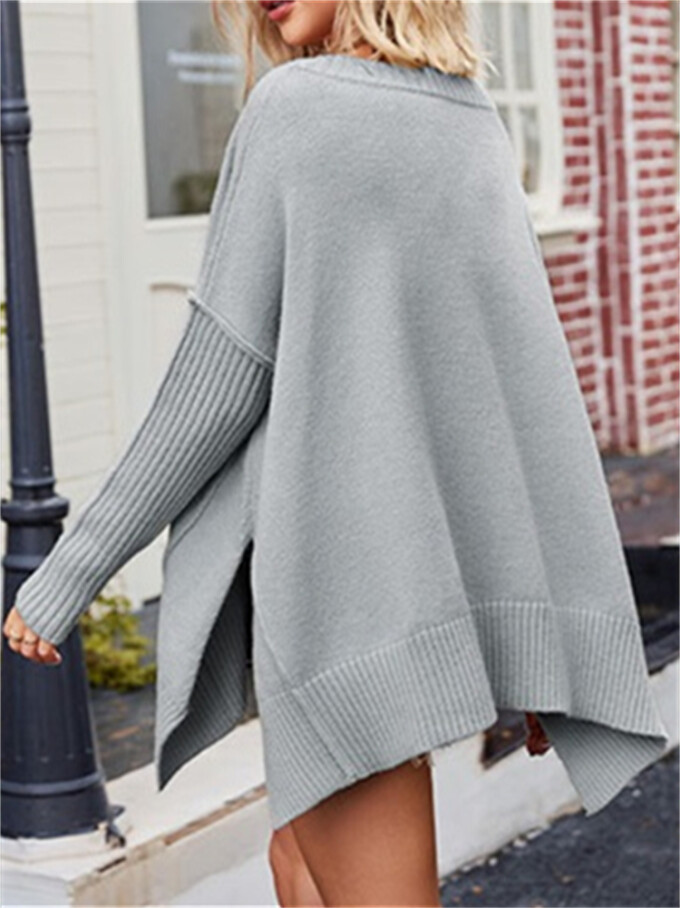 Womens-V-Neck-Oversized-Sweater-Grey-2.jpg