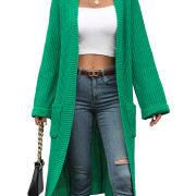 Womens-Long-Cardigan-Green-1