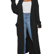 Womens-Long-Cardigan-Sweater-Black-1