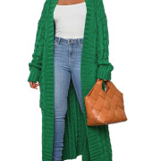 Womens-Long-Cardigan-Sweater-Green-1