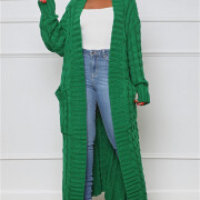 Womens-Long-Cardigan-Sweater-Green-4