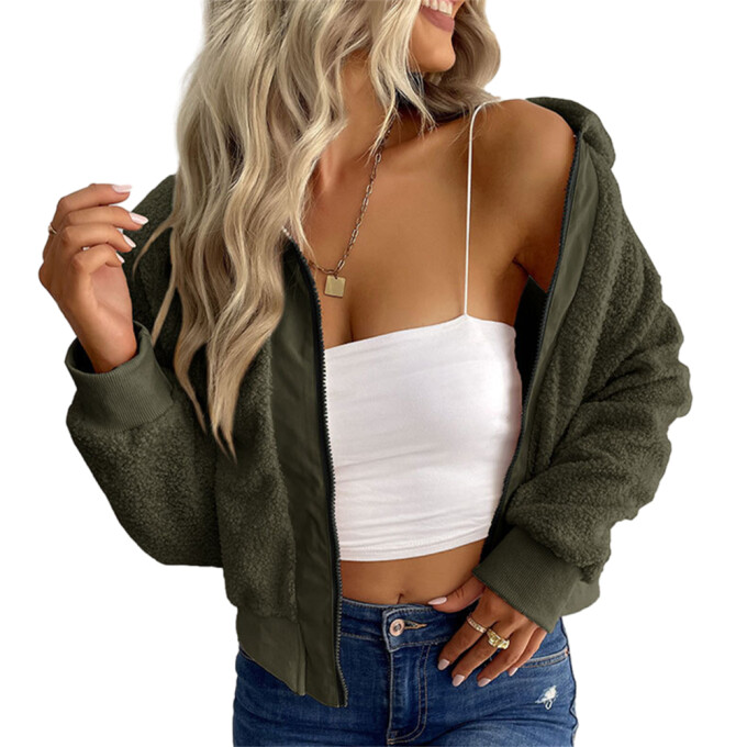 Womens-Cropped-Sherpa-Jacket-Zipper-Green-1.jpg